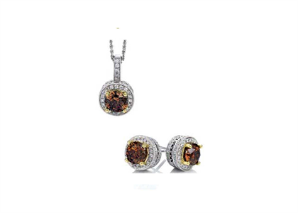 White Gold Plated | CZ Studded Pendant Sets